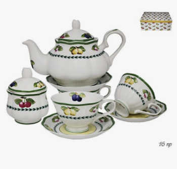 Чайный сервиз Фрукты 6 персон 14 предметов  LD105-02