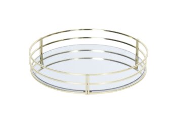 Поднос зеркальный с золотыми бортами, d30 см, HZ1950130